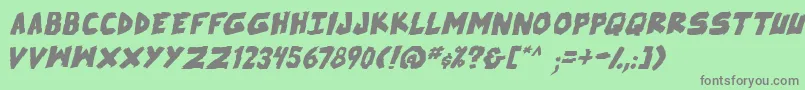 SkrunchBoldItalic Font – Gray Fonts on Green Background