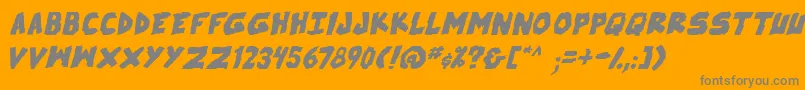 SkrunchBoldItalic Font – Gray Fonts on Orange Background