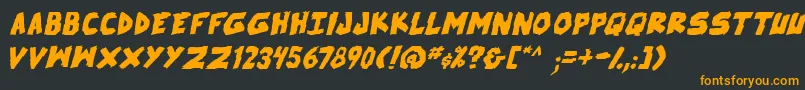 SkrunchBoldItalic Font – Orange Fonts on Black Background