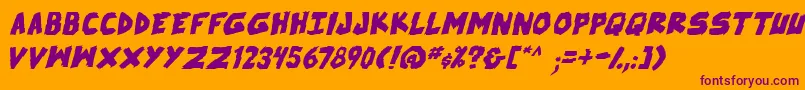 SkrunchBoldItalic-Schriftart – Violette Schriften auf orangefarbenem Hintergrund