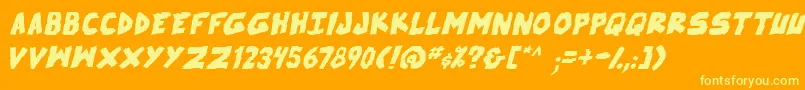 SkrunchBoldItalic Font – Yellow Fonts on Orange Background