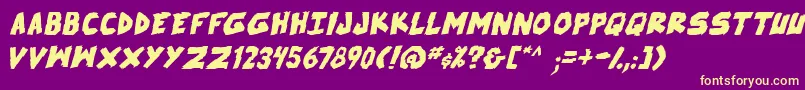 SkrunchBoldItalic Font – Yellow Fonts on Purple Background