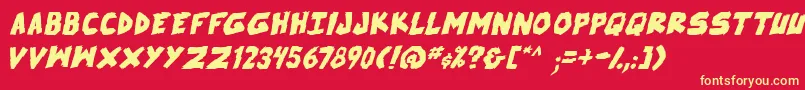 SkrunchBoldItalic Font – Yellow Fonts on Red Background