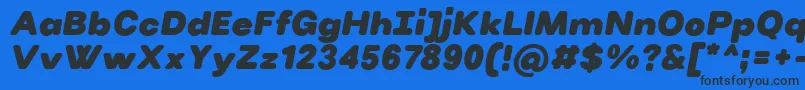 VillerayroundedBlackitalic Font – Black Fonts on Blue Background