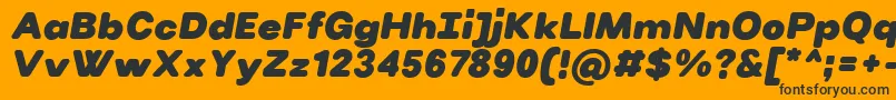 VillerayroundedBlackitalic Font – Black Fonts on Orange Background