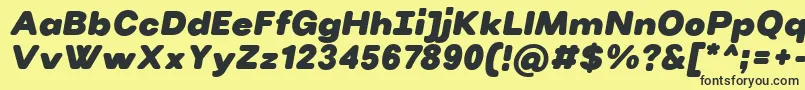 Шрифт VillerayroundedBlackitalic – чёрные шрифты на жёлтом фоне