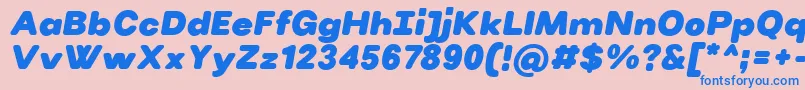 フォントVillerayroundedBlackitalic – ピンクの背景に青い文字