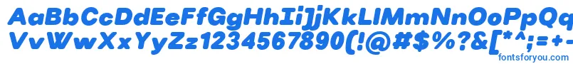 フォントVillerayroundedBlackitalic – 白い背景に青い文字