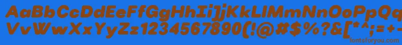 VillerayroundedBlackitalic Font – Brown Fonts on Blue Background