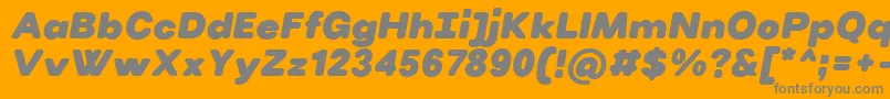 VillerayroundedBlackitalic Font – Gray Fonts on Orange Background