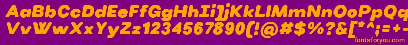 VillerayroundedBlackitalic Font – Orange Fonts on Purple Background