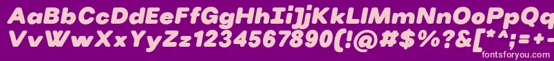 VillerayroundedBlackitalic Font – Pink Fonts on Purple Background