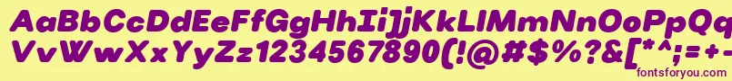 VillerayroundedBlackitalic Font – Purple Fonts on Yellow Background