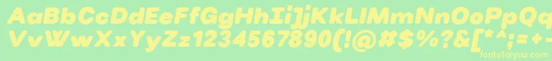 VillerayroundedBlackitalic Font – Yellow Fonts on Green Background