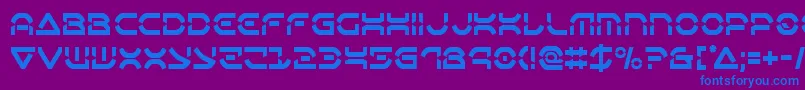 フォントOberondeuxcond – 紫色の背景に青い文字