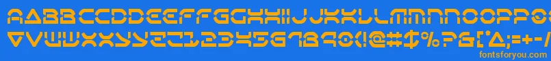 Oberondeuxcond Font – Orange Fonts on Blue Background