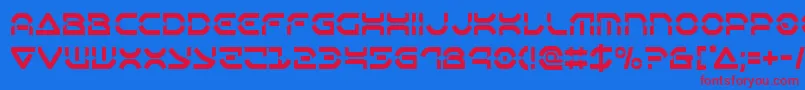 Oberondeuxcond Font – Red Fonts on Blue Background