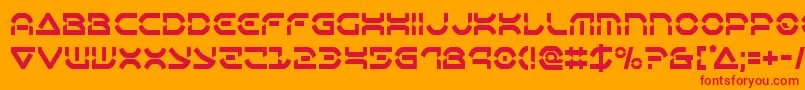 Oberondeuxcond Font – Red Fonts on Orange Background