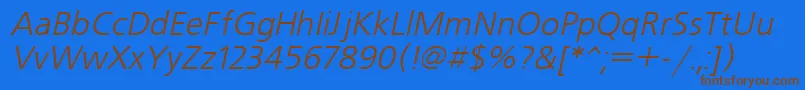 UkrainianfreesetItalic Font – Brown Fonts on Blue Background