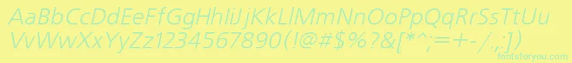 UkrainianfreesetItalic Font – Green Fonts on Yellow Background