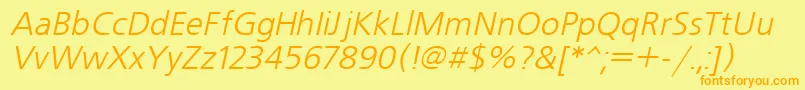 UkrainianfreesetItalic Font – Orange Fonts on Yellow Background