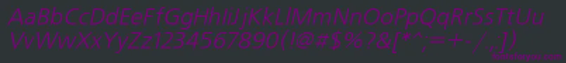 UkrainianfreesetItalic Font – Purple Fonts on Black Background