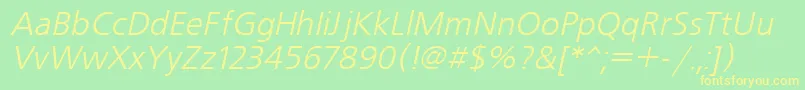 UkrainianfreesetItalic Font – Yellow Fonts on Green Background