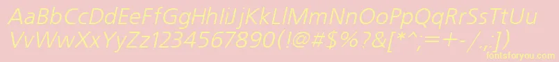 UkrainianfreesetItalic Font – Yellow Fonts on Pink Background
