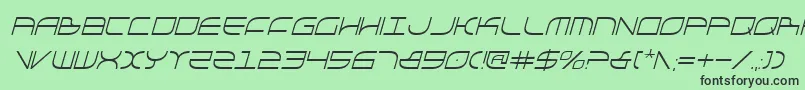 フォントGalgaCondensedItalic – 緑の背景に黒い文字