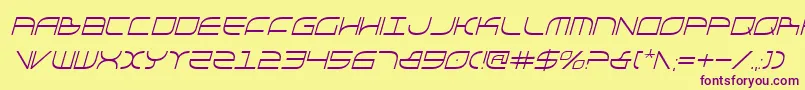 GalgaCondensedItalic Font – Purple Fonts on Yellow Background