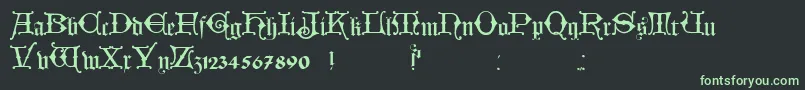 Шрифт HollandischClosed – зелёные шрифты на чёрном фоне