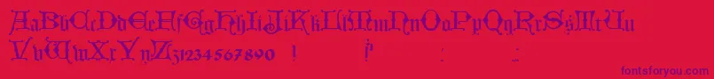 HollandischClosed Font – Purple Fonts on Red Background