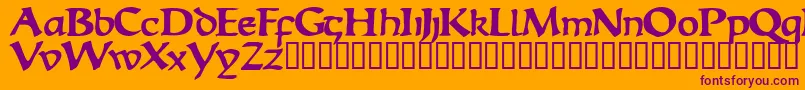 EscudedisplaysskBold-Schriftart – Violette Schriften auf orangefarbenem Hintergrund