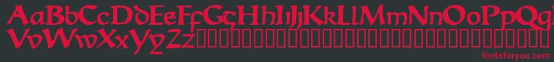 フォントEscudedisplaysskBold – 黒い背景に赤い文字