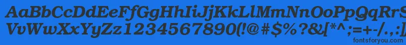 BookmancDemiitalic Font – Black Fonts on Blue Background