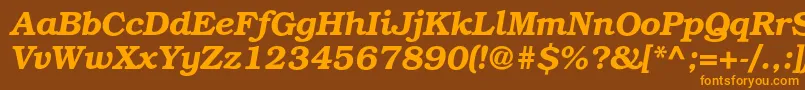 BookmancDemiitalic Font – Orange Fonts on Brown Background