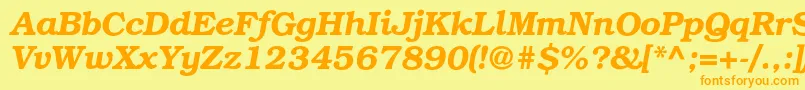 BookmancDemiitalic Font – Orange Fonts on Yellow Background