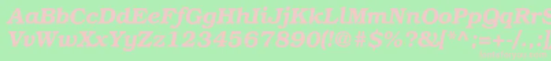 BookmancDemiitalic Font – Pink Fonts on Green Background