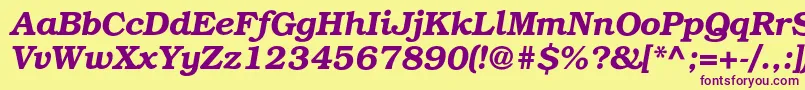 BookmancDemiitalic Font – Purple Fonts on Yellow Background