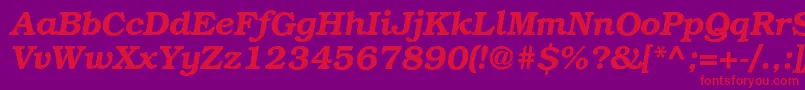 BookmancDemiitalic Font – Red Fonts on Purple Background