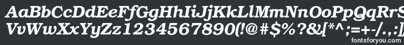 BookmancDemiitalic-fontti – valkoiset fontit mustalla taustalla