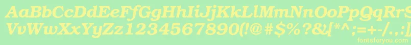 BookmancDemiitalic Font – Yellow Fonts on Green Background