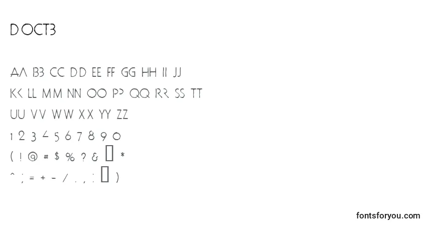 Czcionka Doctb – alfabet, cyfry, specjalne znaki