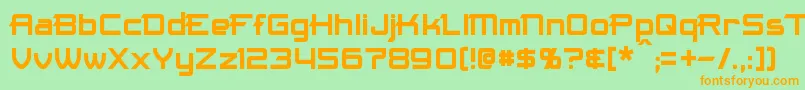 フォントMaximize – オレンジの文字が緑の背景にあります。