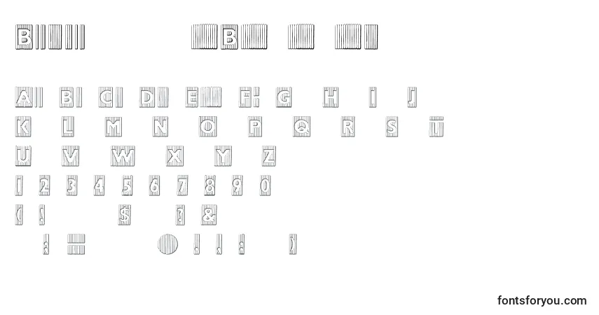 A fonte BadbaltimoreBeveled (59961) – alfabeto, números, caracteres especiais
