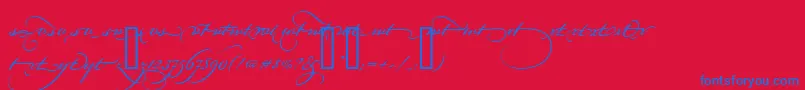 BickhamScriptAltFour Font – Blue Fonts on Red Background