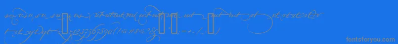 BickhamScriptAltFour-Schriftart – Graue Schriften auf blauem Hintergrund