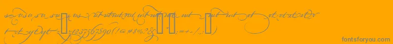 BickhamScriptAltFour-Schriftart – Graue Schriften auf orangefarbenem Hintergrund