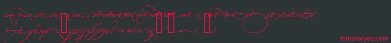 フォントBickhamScriptAltFour – 黒い背景に赤い文字