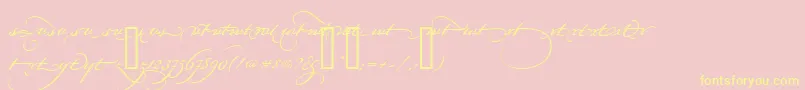 BickhamScriptAltFour-Schriftart – Gelbe Schriften auf rosa Hintergrund
